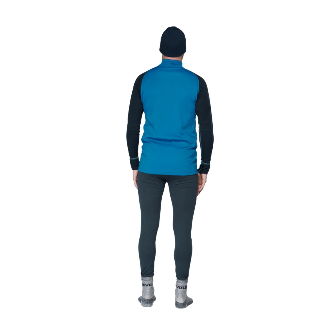 DEVOLD Duo Active Merino 205 Zip Neck, herre (Blue Ink) Outlet