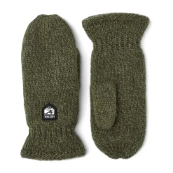 HESTRA Basic Wool Mitt strikvante (Olive) New