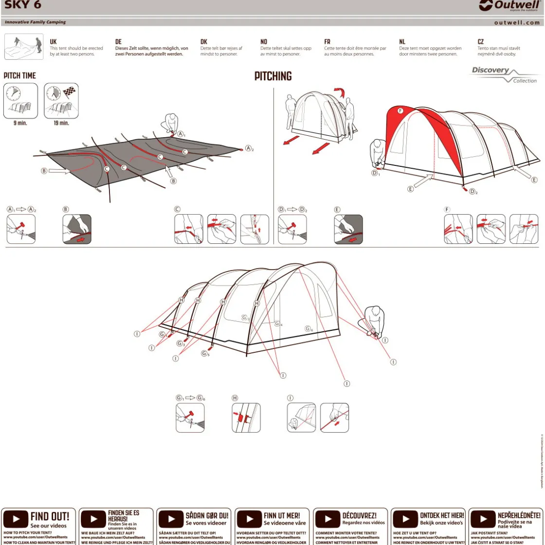 OUTWELL Sky 6 campingtelt, 6 personer (Blue) Sale