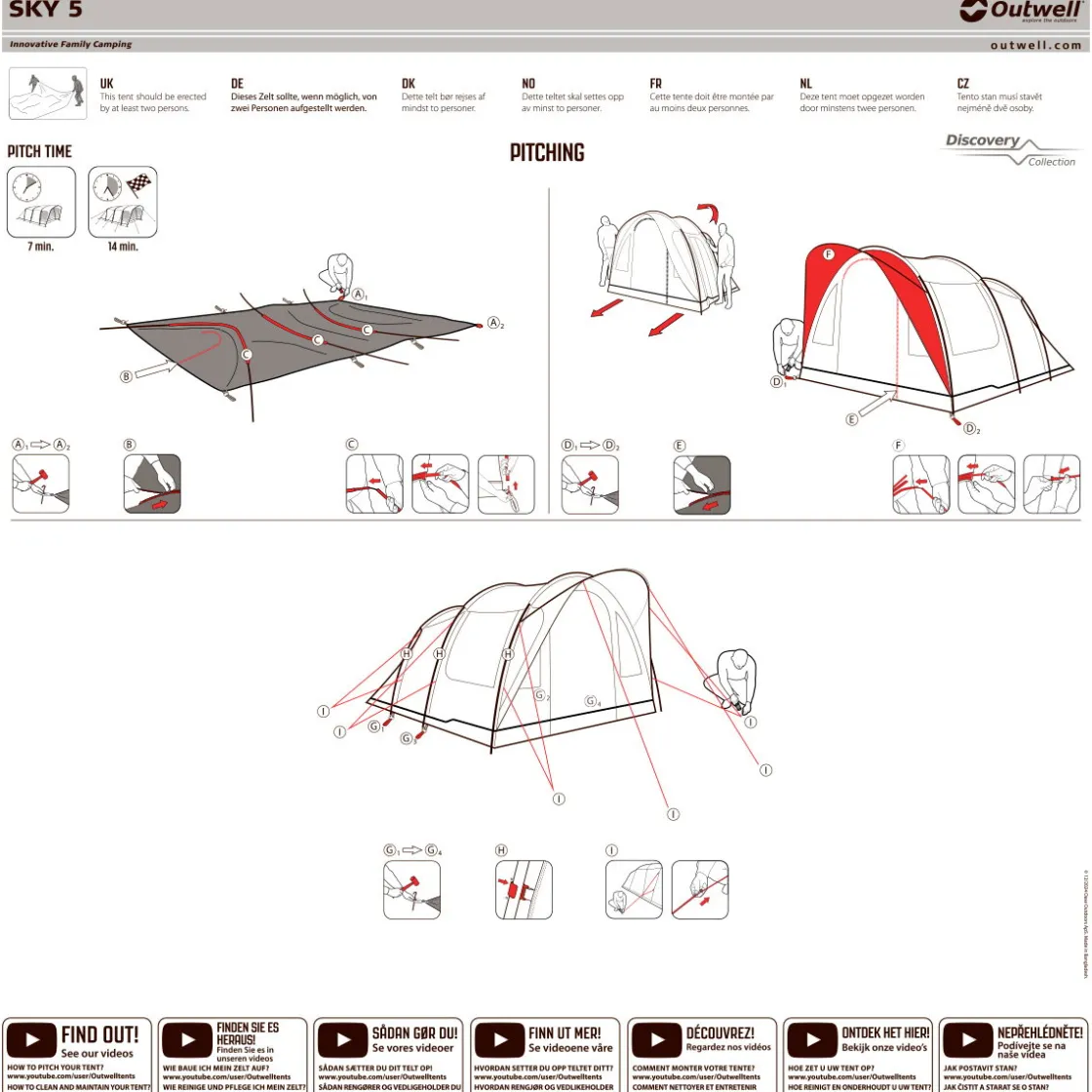 OUTWELL Sky 5 campingtelt 5 personer (Blue) Outlet