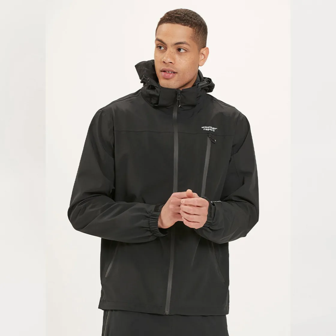 WEATHER REPORT Delton regnjakke, herre (Black) Clearance